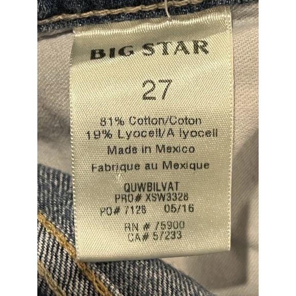 Big Star Billie Boyfriend Distressed Crop Jeans Size 27 Frayed Hem Relaxed Fit - Picture 9 of 10